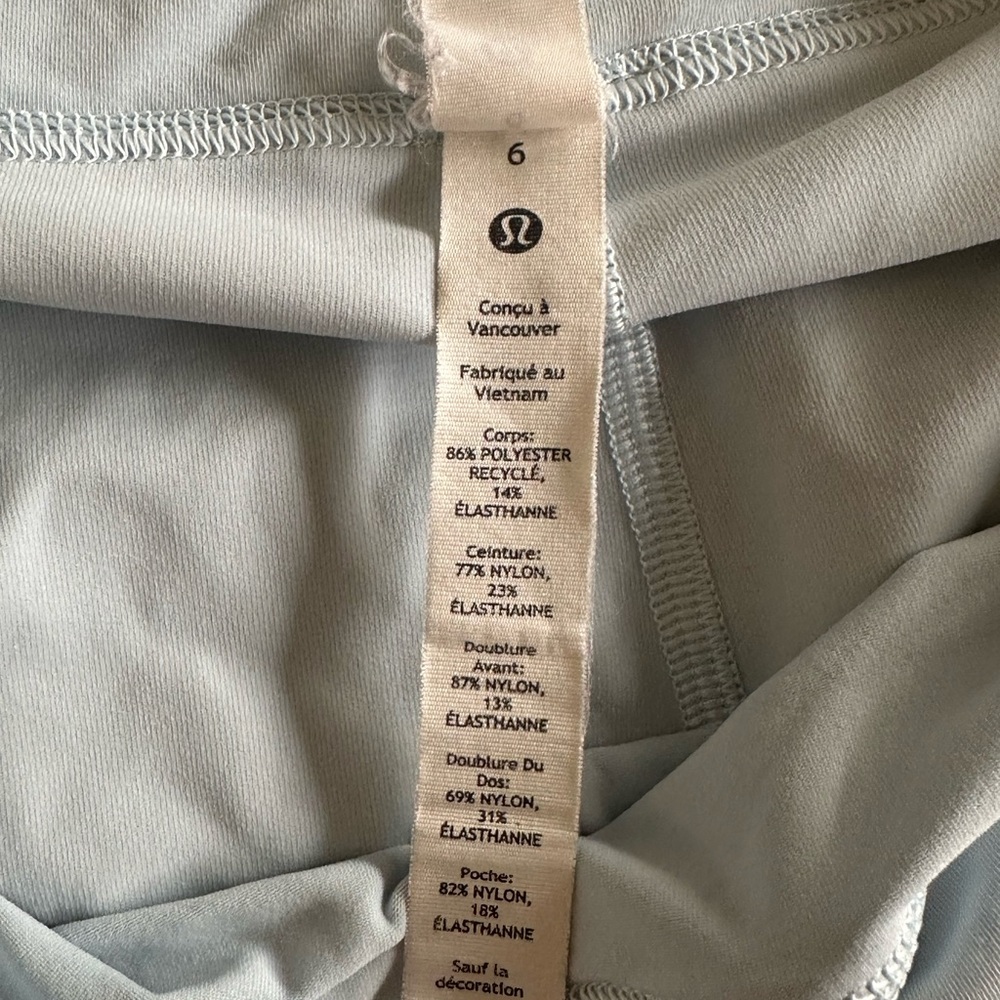 lululemon athletica Foam Cloud Blue Pace Rival Skirt-Size 6 - Picture 9 of 10
